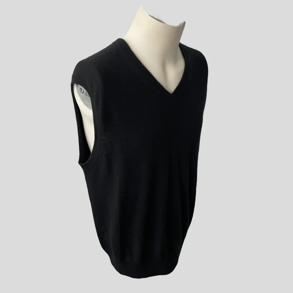 PETER MILLAR BLACK 100% CASHMERE VEST SIZE MEDIUM